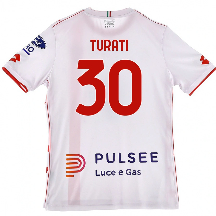 Danxen Herren Stefano Turati #30 Weiß Rot Auswärtstrikot Trikot 2024/25 T-Shirt