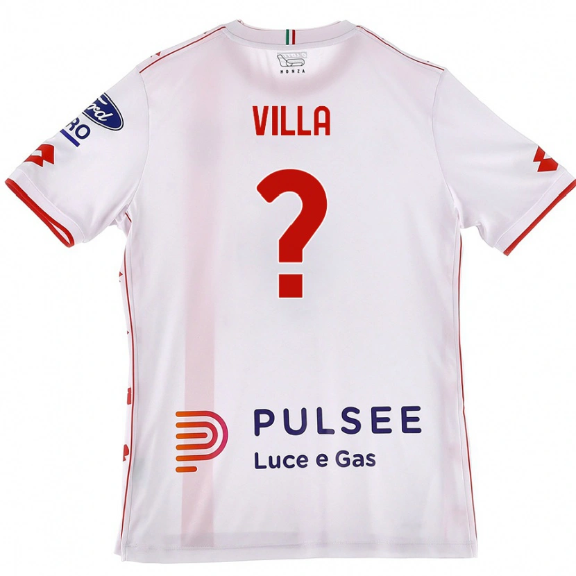 Danxen Herren Manuel Villa #0 Weiß Rot Auswärtstrikot Trikot 2024/25 T-Shirt