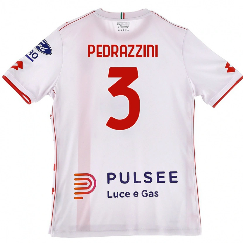 Danxen Herren Carlo Pedrazzini #3 Weiß Rot Auswärtstrikot Trikot 2024/25 T-Shirt