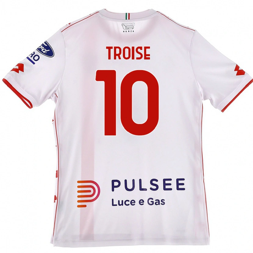 Danxen Herren Antonio Troise #10 Weiß Rot Auswärtstrikot Trikot 2024/25 T-Shirt