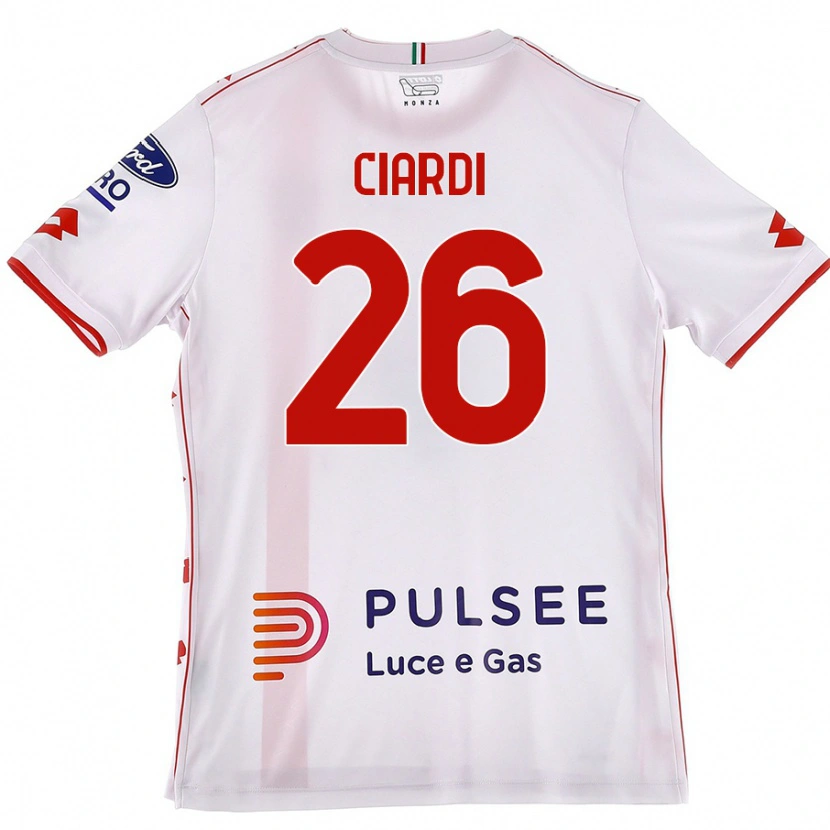 Danxen Herren Tommaso Ciardi #26 Weiß Rot Auswärtstrikot Trikot 2024/25 T-Shirt