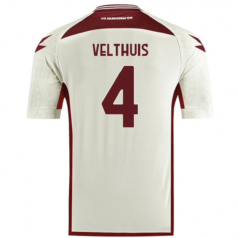 Danxen Herren Tijs Velthuis #4 Cremefarben Auswärtstrikot Trikot 2024/25 T-Shirt