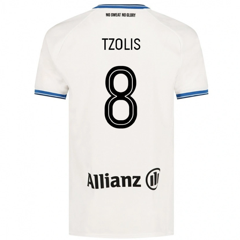Danxen Herren Christos Tzolis #8 Weiß Auswärtstrikot Trikot 2024/25 T-Shirt