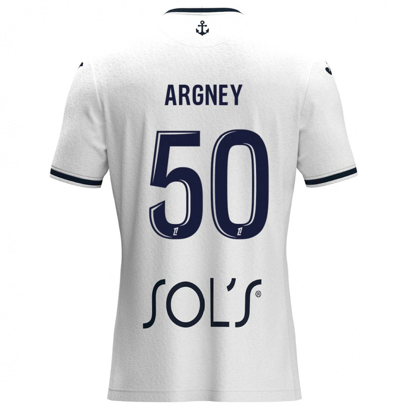 Danxen Herren Paul Argney #50 Weiß Dunkelblau Auswärtstrikot Trikot 2024/25 T-Shirt