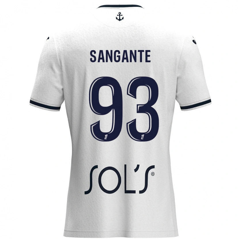 Danxen Herren Arouna Sangante #93 Weiß Dunkelblau Auswärtstrikot Trikot 2024/25 T-Shirt