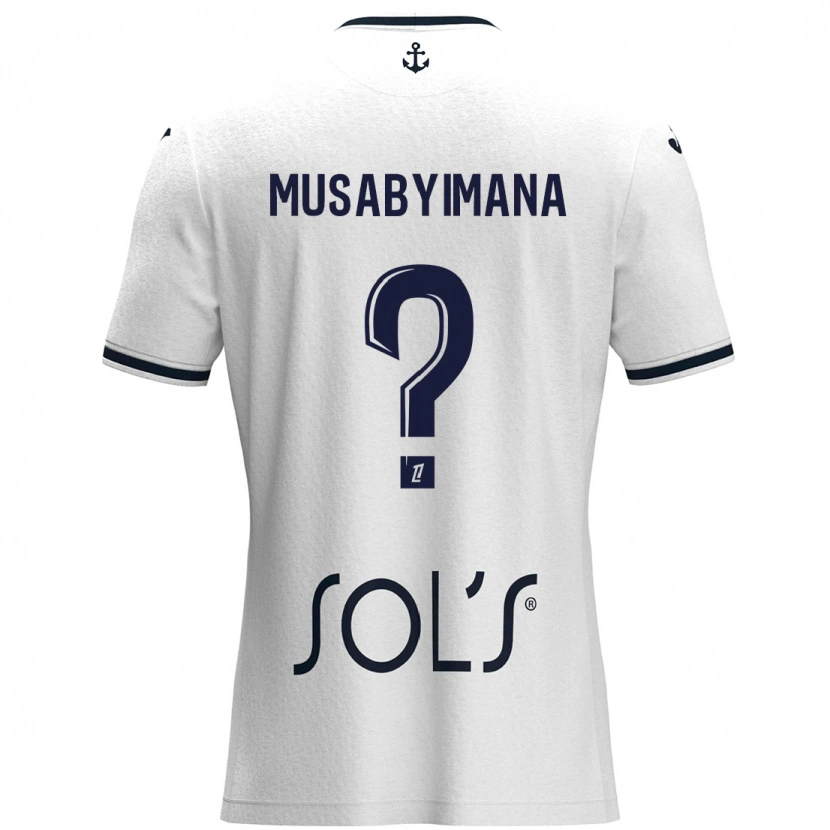 Danxen Herren Thierry Musabyimana #0 Weiß Dunkelblau Auswärtstrikot Trikot 2024/25 T-Shirt