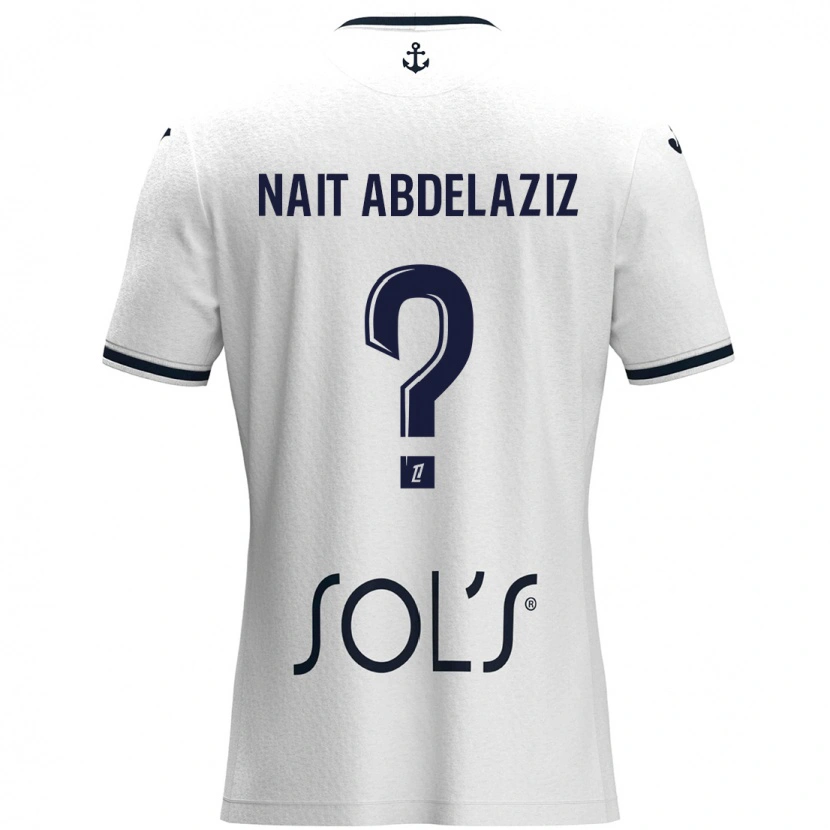 Danxen Herren Elias Naït Abdelaziz #0 Weiß Dunkelblau Auswärtstrikot Trikot 2024/25 T-Shirt