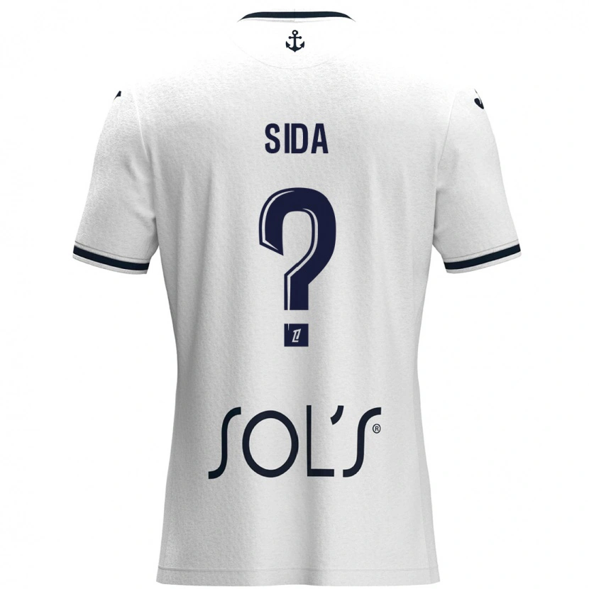 Danxen Herren Benoît Sida #0 Weiß Dunkelblau Auswärtstrikot Trikot 2024/25 T-Shirt