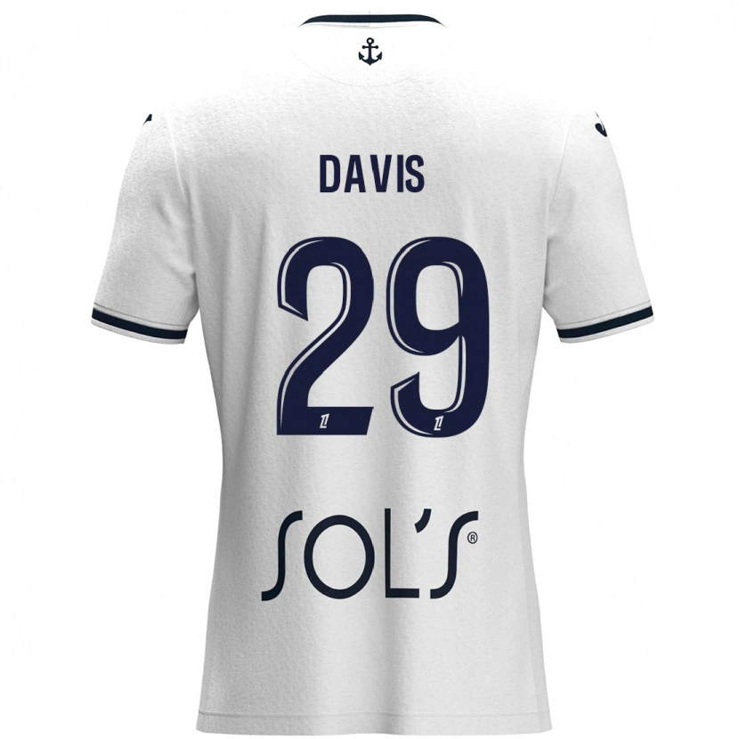 Danxen Herren Deja Davis #29 Weiß Dunkelblau Auswärtstrikot Trikot 2024/25 T-Shirt