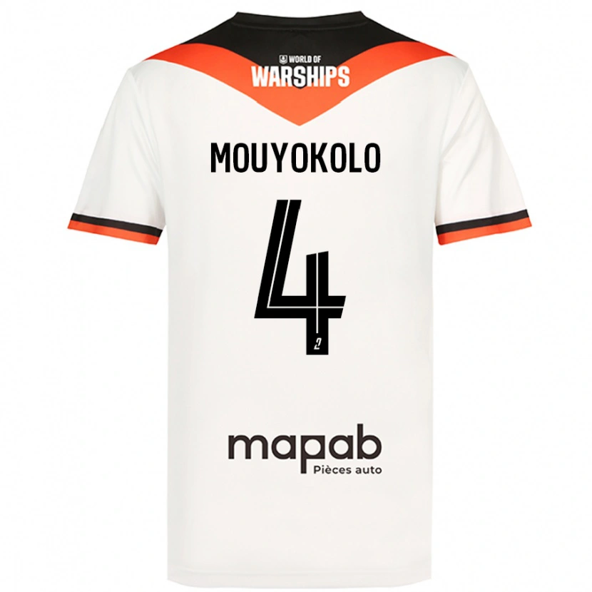 Danxen Herren Loris Mouyokolo #4 Weiß Auswärtstrikot Trikot 2024/25 T-Shirt