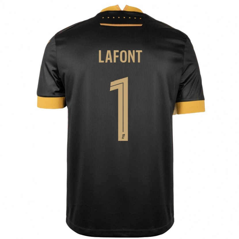 Danxen Herren Alban Lafont #1 Schwarz Braun Auswärtstrikot Trikot 2024/25 T-Shirt