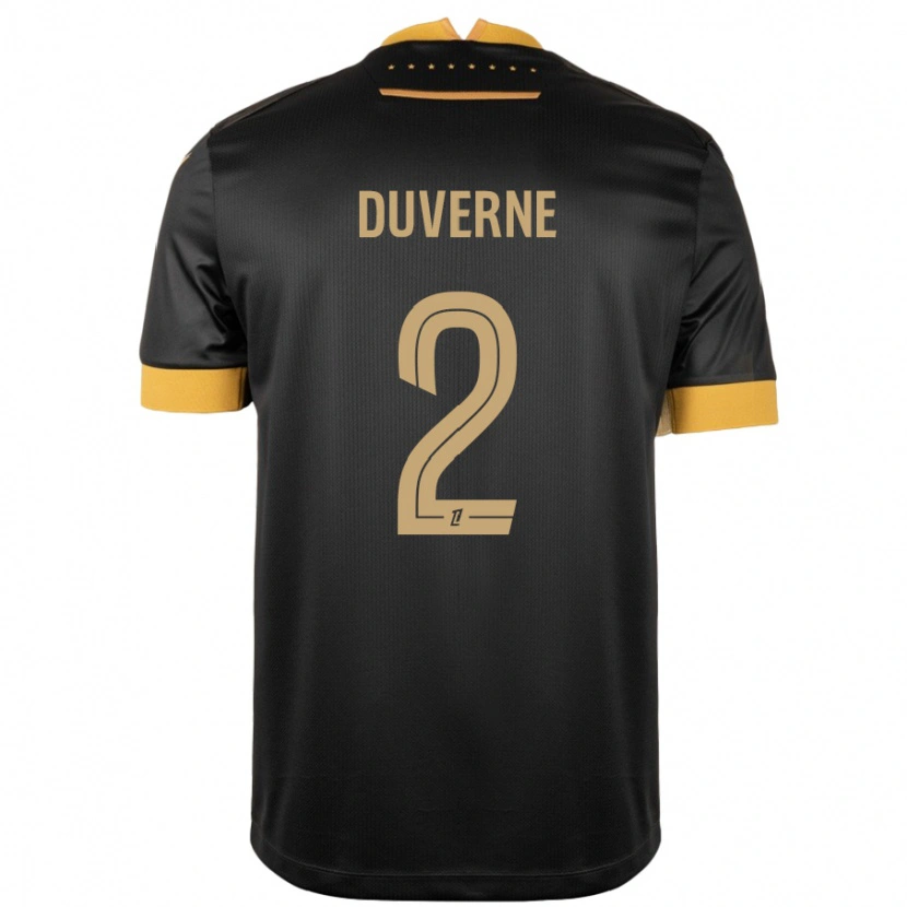 Danxen Herren Jean-Kévin Duverne #2 Schwarz Braun Auswärtstrikot Trikot 2024/25 T-Shirt