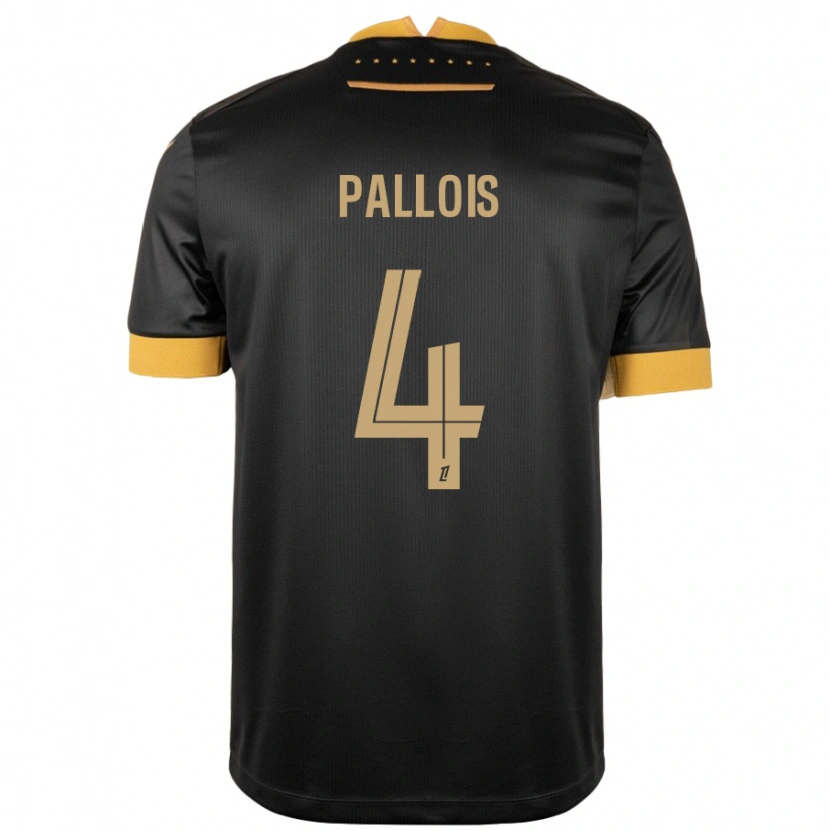Danxen Herren Nicolas Pallois #4 Schwarz Braun Auswärtstrikot Trikot 2024/25 T-Shirt