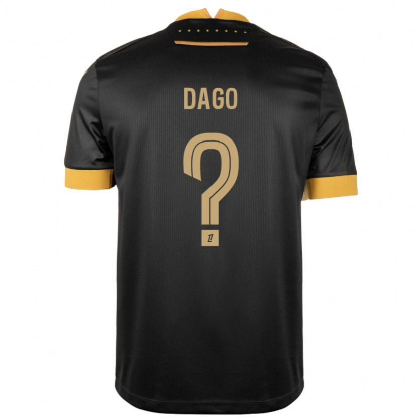 Danxen Herren Joshua Dago #0 Schwarz Braun Auswärtstrikot Trikot 2024/25 T-Shirt