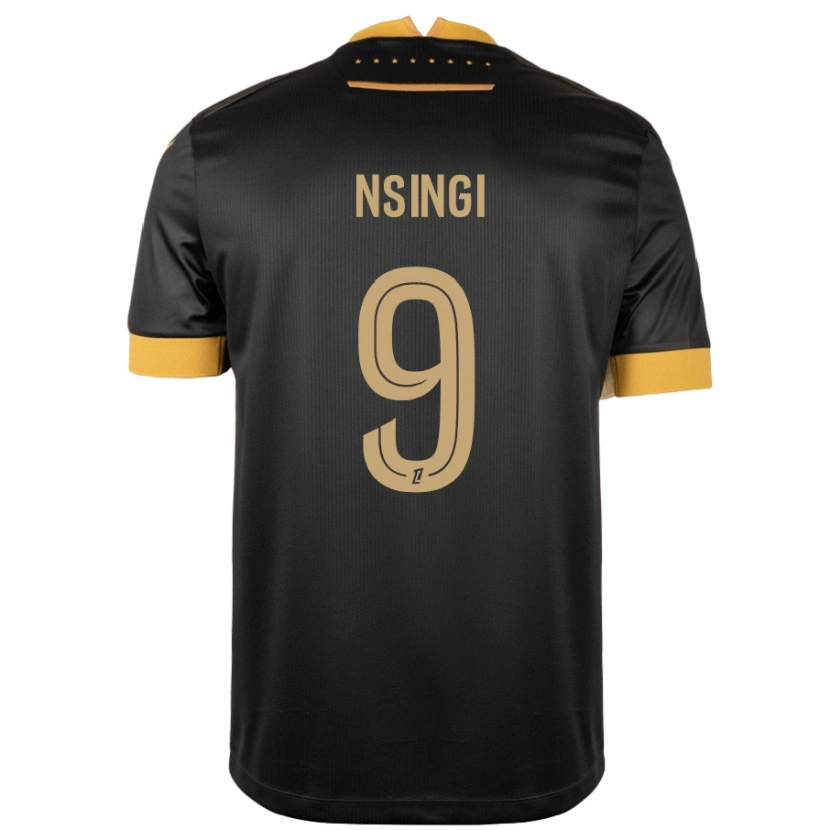 Danxen Herren Plamedi Nsingi #9 Schwarz Braun Auswärtstrikot Trikot 2024/25 T-Shirt