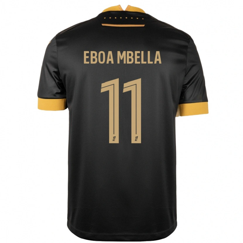 Danxen Herren Eden Eboa Mbella #11 Schwarz Braun Auswärtstrikot Trikot 2024/25 T-Shirt