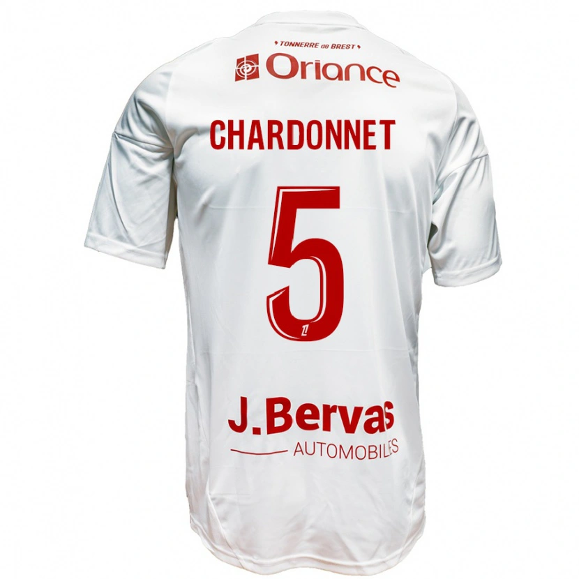 Danxen Herren Brendan Chardonnet #5 Weiß Rot Auswärtstrikot Trikot 2024/25 T-Shirt