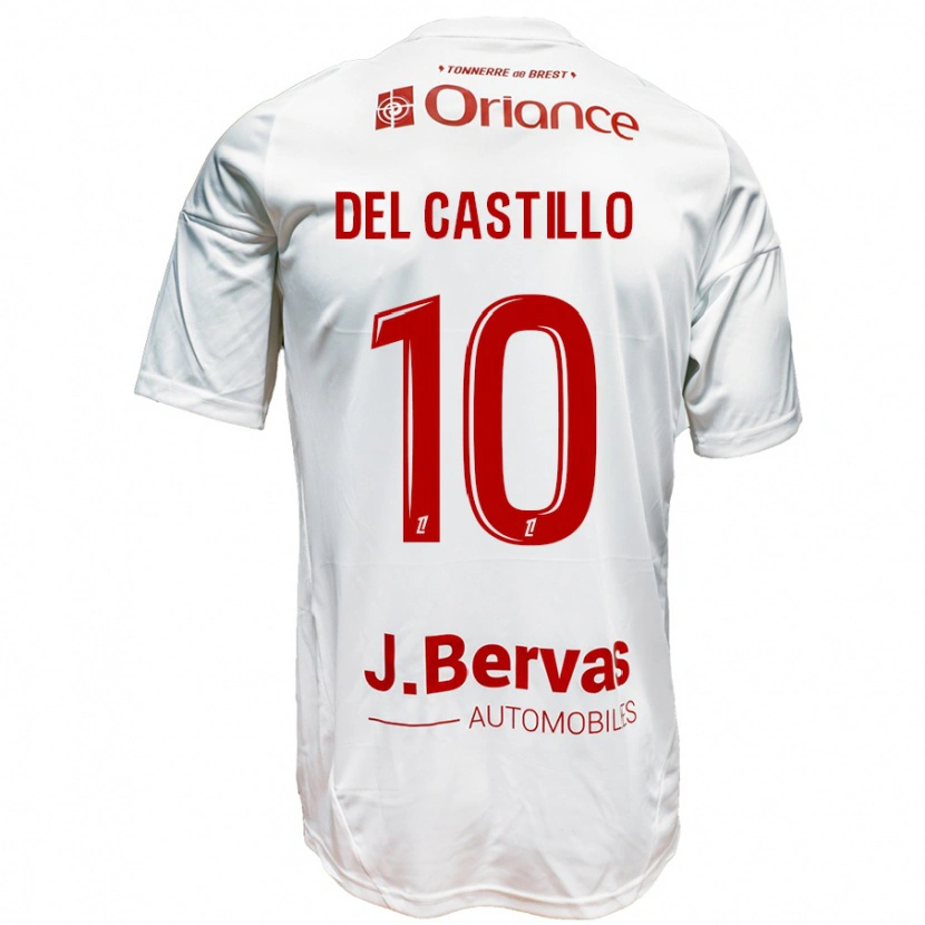 Danxen Herren Romain Del Castillo #10 Weiß Rot Auswärtstrikot Trikot 2024/25 T-Shirt