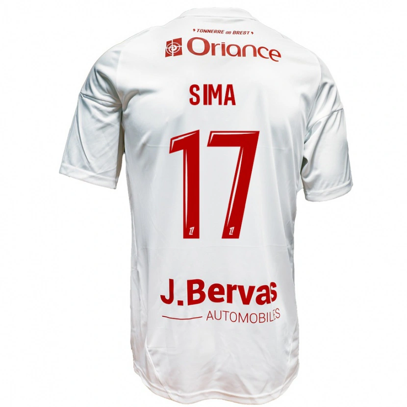 Danxen Herren Abdallah Sima #17 Weiß Rot Auswärtstrikot Trikot 2024/25 T-Shirt