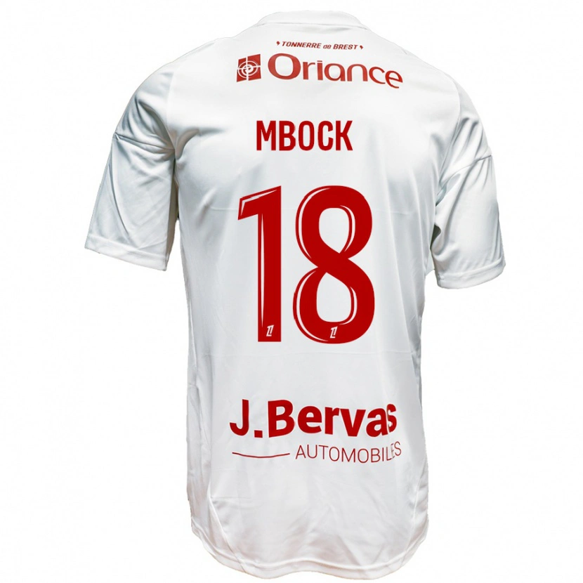 Danxen Herren Hianga'a Mbock #18 Weiß Rot Auswärtstrikot Trikot 2024/25 T-Shirt