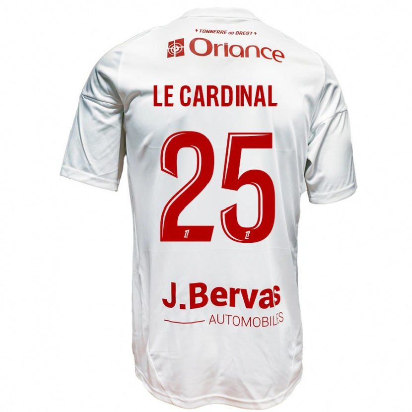 Danxen Herren Julien Le Cardinal #25 Weiß Rot Auswärtstrikot Trikot 2024/25 T-Shirt