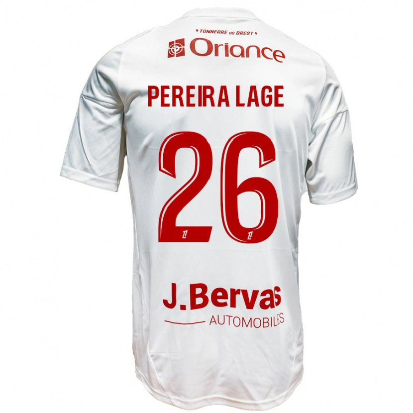 Danxen Herren Mathias Pereira Lage #26 Weiß Rot Auswärtstrikot Trikot 2024/25 T-Shirt