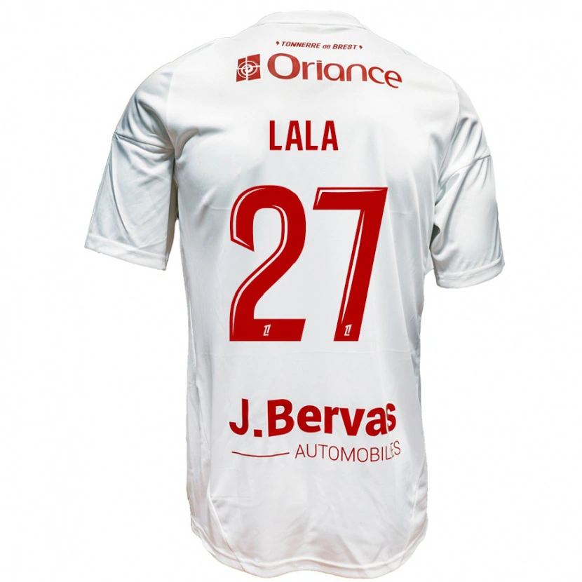 Danxen Herren Kenny Lala #27 Weiß Rot Auswärtstrikot Trikot 2024/25 T-Shirt