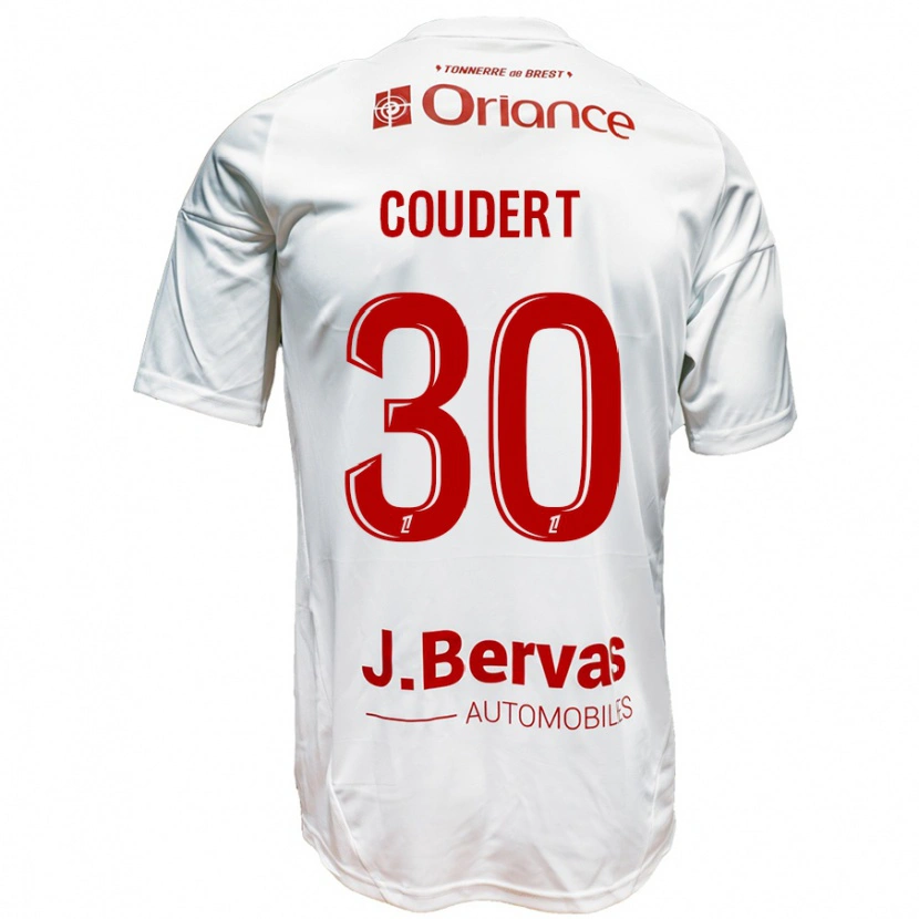 Danxen Herren Grégoire Coudert #30 Weiß Rot Auswärtstrikot Trikot 2024/25 T-Shirt