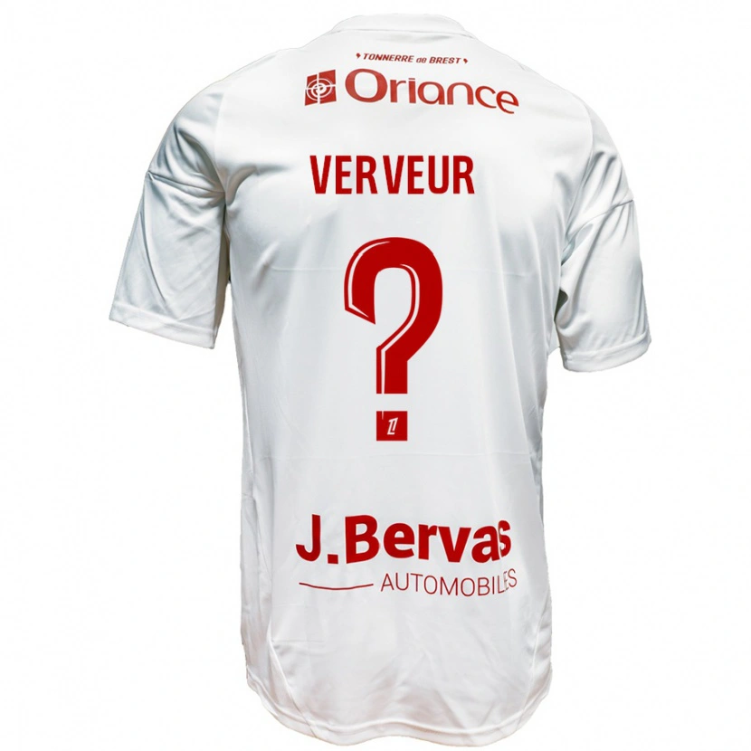 Danxen Herren Titouan Verveur #0 Weiß Rot Auswärtstrikot Trikot 2024/25 T-Shirt