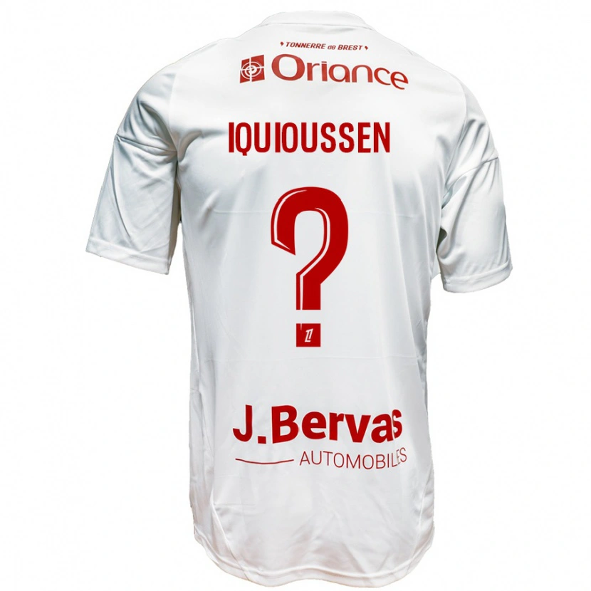 Danxen Herren Adam Iquioussen #0 Weiß Rot Auswärtstrikot Trikot 2024/25 T-Shirt