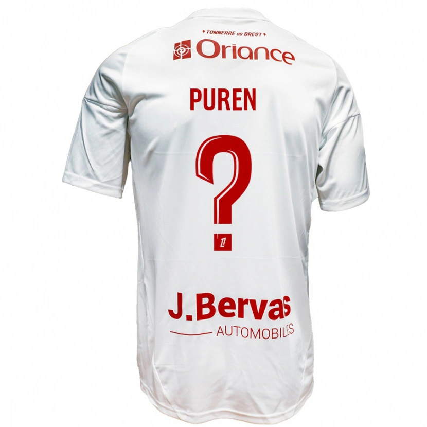Danxen Herren Matthieu Puren #0 Weiß Rot Auswärtstrikot Trikot 2024/25 T-Shirt