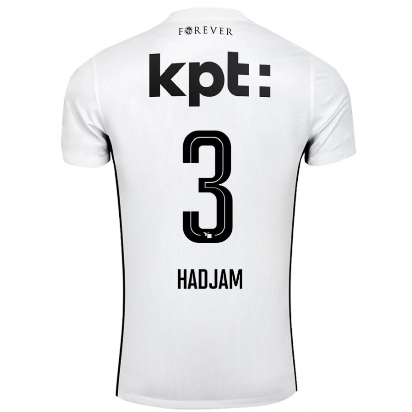 Danxen Herren Jaouen Hadjam #3 Weiß Schwarz Auswärtstrikot Trikot 2024/25 T-Shirt