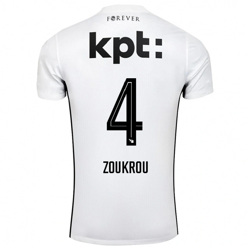 Danxen Herren Tanguy Zoukrou #4 Weiß Schwarz Auswärtstrikot Trikot 2024/25 T-Shirt