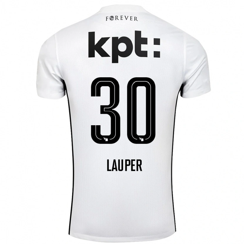 Danxen Herren Sandro Lauper #30 Weiß Schwarz Auswärtstrikot Trikot 2024/25 T-Shirt