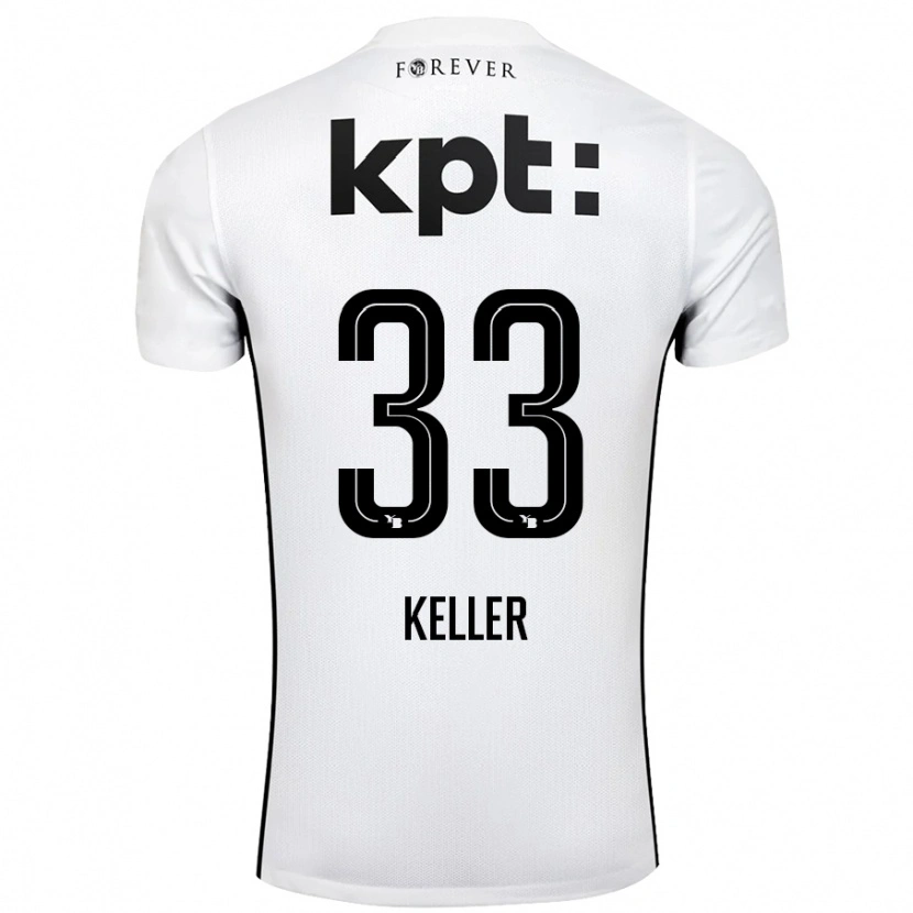 Danxen Herren Marvin Keller #33 Weiß Schwarz Auswärtstrikot Trikot 2024/25 T-Shirt