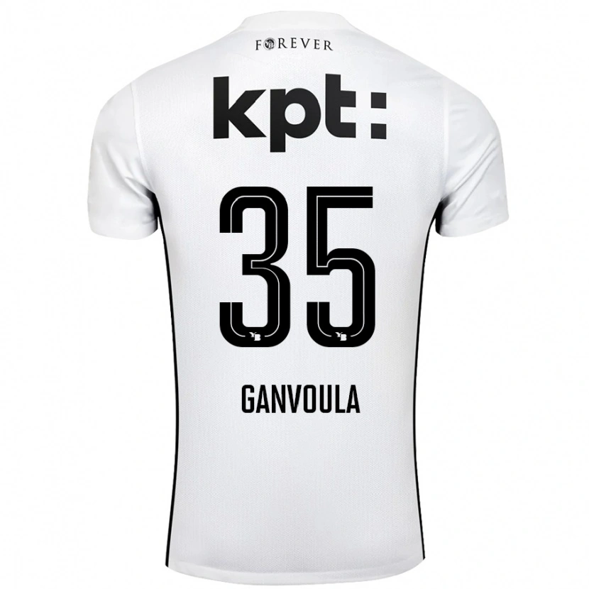Danxen Herren Silvere Ganvoula #35 Weiß Schwarz Auswärtstrikot Trikot 2024/25 T-Shirt