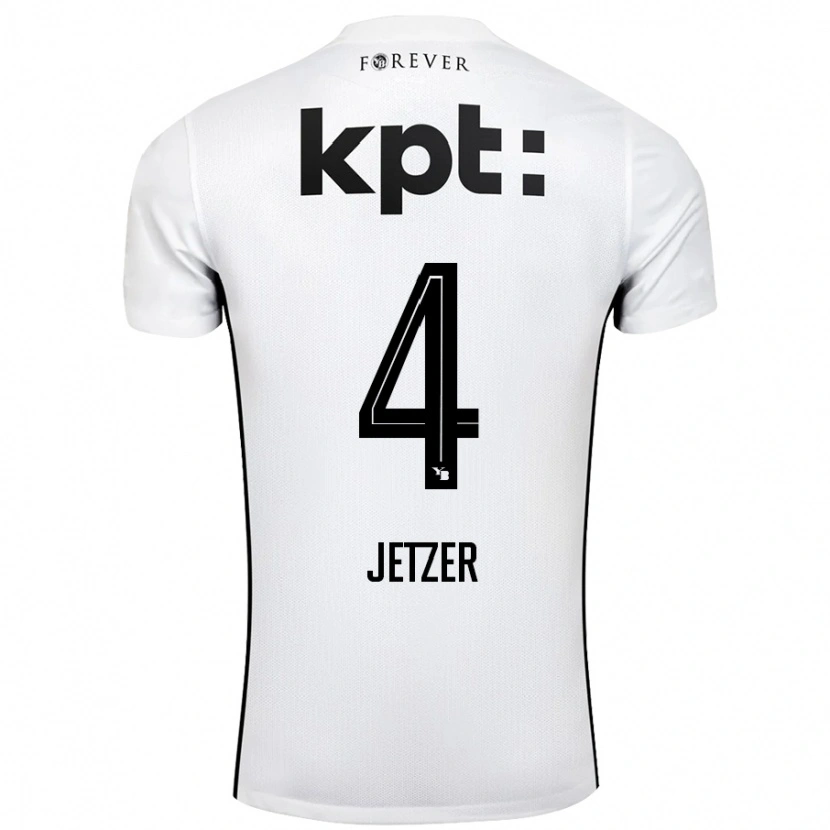 Danxen Herren Lorin Jetzer #4 Weiß Schwarz Auswärtstrikot Trikot 2024/25 T-Shirt