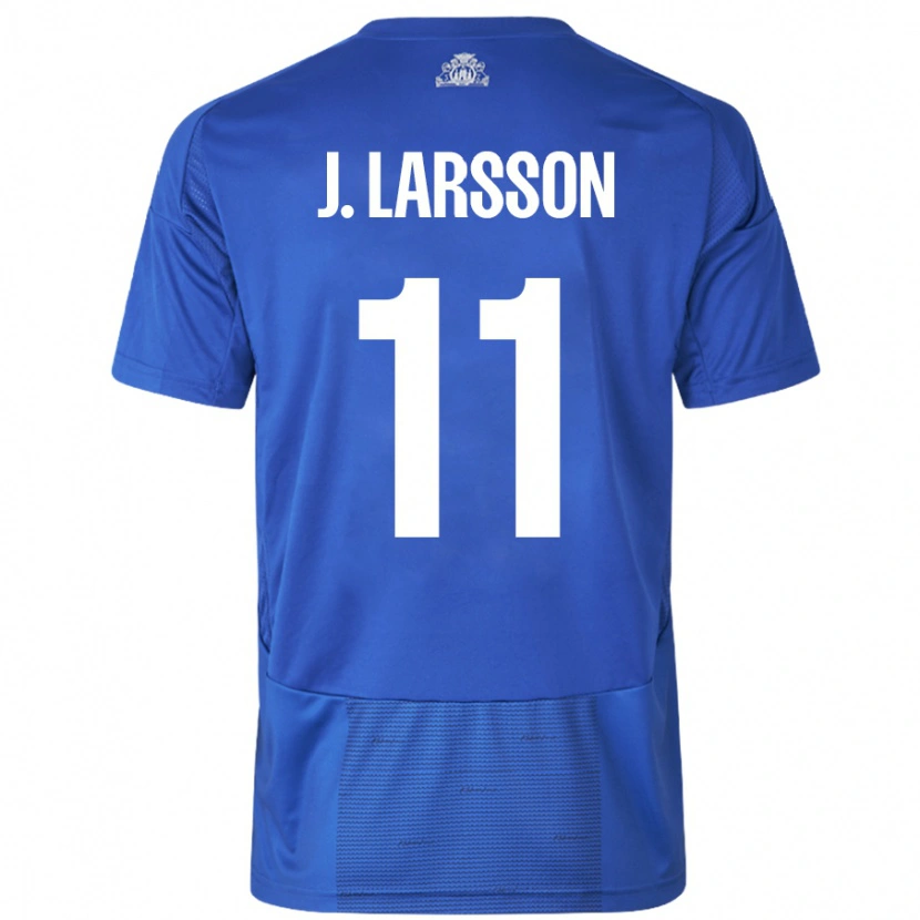 Danxen Herren Jordan Larsson #11 Weiß Blau Auswärtstrikot Trikot 2024/25 T-Shirt