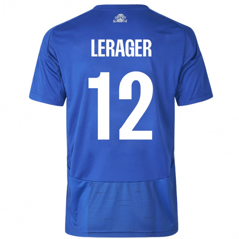 Danxen Herren Lukas Lerager #12 Weiß Blau Auswärtstrikot Trikot 2024/25 T-Shirt