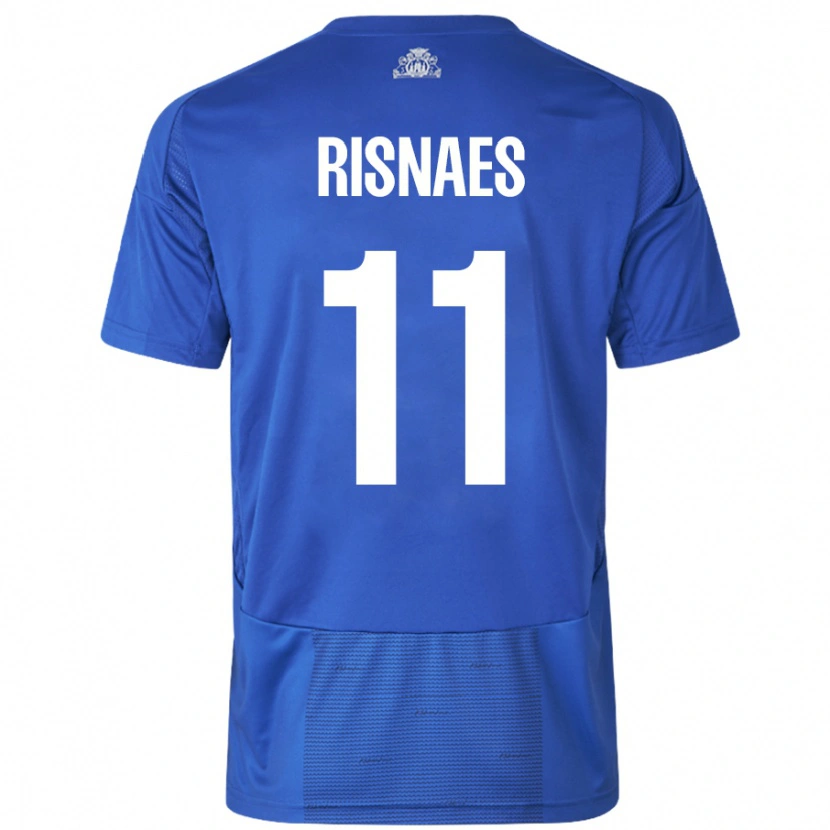 Danxen Herren Roberto Risnaes #11 Weiß Blau Auswärtstrikot Trikot 2024/25 T-Shirt