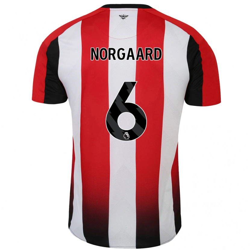 Danxen Damen Christian Nørgaard #6 Rot Weiß Heimtrikot Trikot 2024/25 T-Shirt