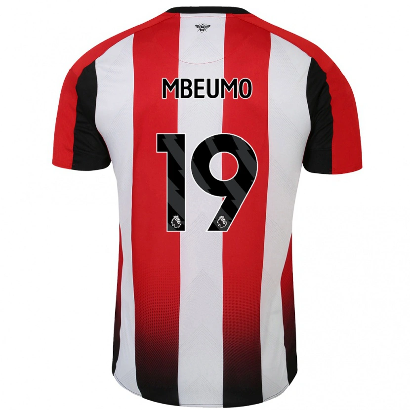 Danxen Damen Bryan Mbeumo #19 Rot Weiß Heimtrikot Trikot 2024/25 T-Shirt