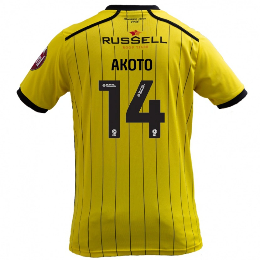 Danxen Damen Nick Akoto #14 Gelb Heimtrikot Trikot 2024/25 T-Shirt