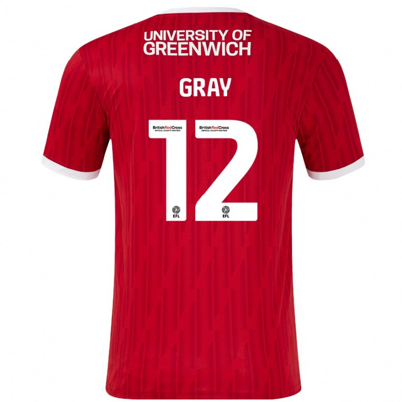 Danxen Damen Jessica Gray #12 Rot Weiß Heimtrikot Trikot 2024/25 T-Shirt