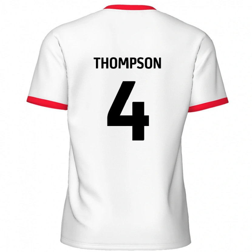 Danxen Damen Nathan Thompson #4 Weiß Rot Heimtrikot Trikot 2024/25 T-Shirt