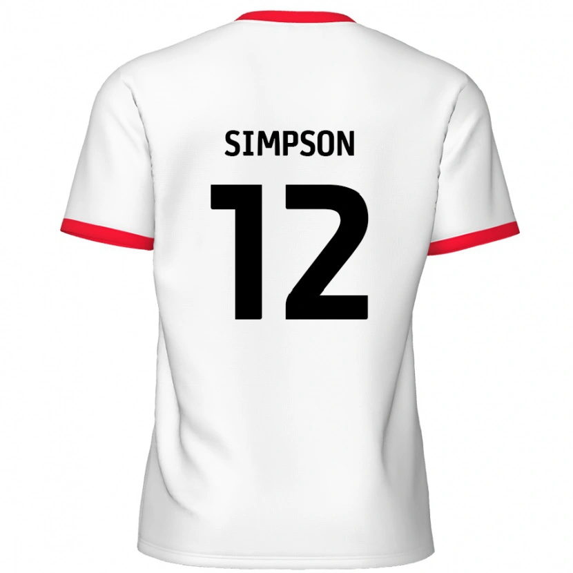 Danxen Damen Tyreece Simpson #12 Weiß Rot Heimtrikot Trikot 2024/25 T-Shirt