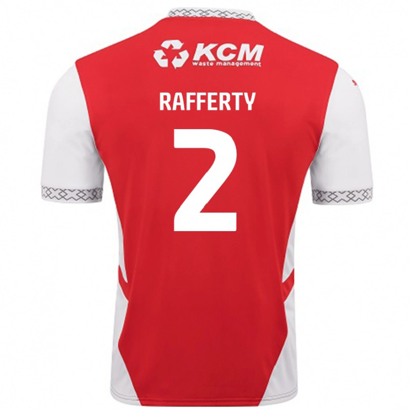 Danxen Damen Joe Rafferty #2 Rot Weiß Heimtrikot Trikot 2024/25 T-Shirt