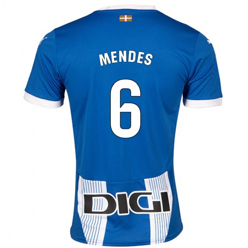Danxen Damen Tomás Mendes #6 Blau Heimtrikot Trikot 2024/25 T-Shirt