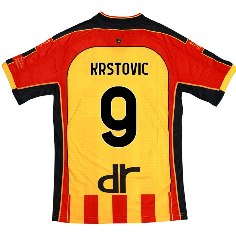 Danxen Damen Nikola Krstovic #9 Gelb Rot Heimtrikot Trikot 2024/25 T-Shirt