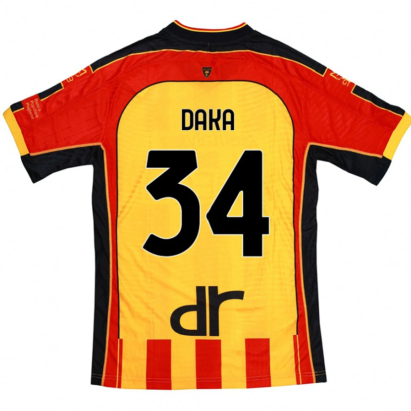 Danxen Damen Dario Daka #34 Gelb Rot Heimtrikot Trikot 2024/25 T-Shirt